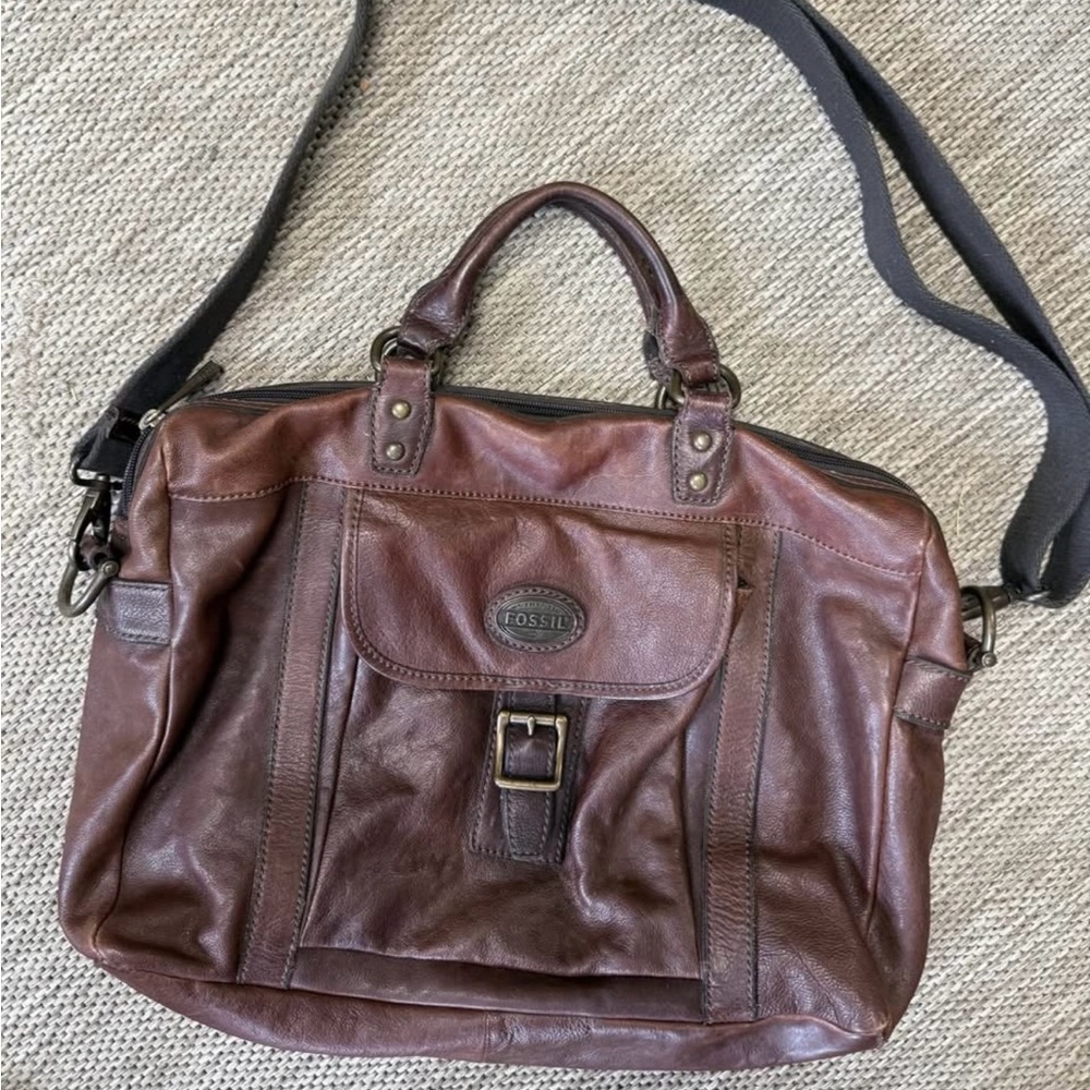 Vintage Fossil Leather Briefcase